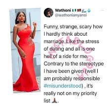 Opera news is a free to use platform and the views and opinions expressed herein are solely those of the author and do not represent, reflect or express the views of opera news. Marriage Is Not On My Priority List Bbnaija S Wathoni Ghanamma Com