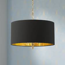 Black And Gold Lighting Fixtures Chandeliers 20 Wide Warm Gold Pendant Light With Black Shade In 2020 Gold Pendant Lighting Bronze Pendant Light Pendant Light