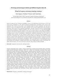 Maybe you would like to learn more about one of these? Pdf Strategi Pemenangan Dalam Pemilihan Kepala Daerah