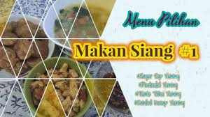 4 small shallots , peeled and sliced. Menu Pilihan Makan Siang 1 Sayur Sop Perkedel Tumis Tahu Sambal Kecap Youtube