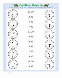 Half Hour Worksheet Education Com Time Worksheets Math Worksheets 2nd Grade Math Worksheets