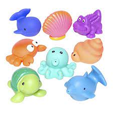 Squirties are available in many different parties. Amazon Com Elegant Baby Bath Time Fun Rubber Water Squirties Animal Sea Party Set Of 8 Bath Squirt Toys Water Squirting Toys Baby