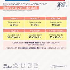 Cumple una labor informativa y de ayuda a la comunidad y no tiene relación alguna con el gobierno de chile. Ministerio De Salud Chile Yomevacuno Conoce Aqui El Calendario De Vacunacion Contra Covid 19 Para La Semana Del 5 Al 11 De Abril Mas Detalles En Https Www Gob Cl Yomevacuno Facebook