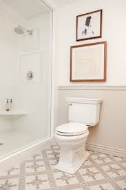 Eggshell and satin sheens are recommended for a bathroom doesn't get too much use — like a powder room or guest bathroom. New Paint And Tile In Greta S Bathroom Chris Loves Julia