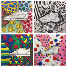 Finished Product Artroom Middleschool Kidart Contourdrawing Kicks Shoes Artteachersofinstagram Drawing Elementary Art Teaching Art Art Room Posters