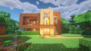 How to make a modern wood house 2020 turorial • thesickestmc360 • in this tutorial i show you how to make a wooden house in a modern style! Minecraft Modern Wooden House Minecraftbuilds