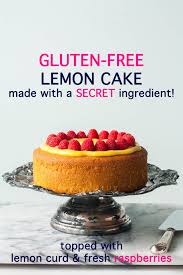 Single Layer Gluten Free Lemon Cake Topped With Homemade Lemon Curd And Fresh Raspberries Serv Gluten Free Lemon Cake Gluten Free Cake Recipe Gluten Free Lemon