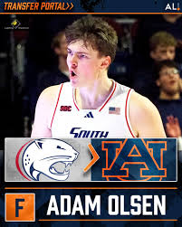 Former South Alabama forward Adam Olsen signed with Auburn on Tuesday,  becoming the Tigers' fourth incoming transfer. During the 2025-2026 season  Olsen averaged 16.7 points and 4.1 rebounds per game while shooting