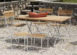 Table Bistrot Pliable En Acier Galvanise Et Teck Lucca Par Jankurtz Mobilier Design Table Salle A Manger Mobilier