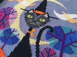 Save on counted cross stitch patterns! Halloween Cat Cross Stitch Pattern Stitched Modern