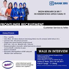 Bagi kamu yang ingin menjadi tenaga pegawai outsourcing di bank bri silakan persiapkan dirimu dan ajukan lamaran secepatnya. Lowongan Kerja Pt Bank Bri Cabang Medan Juli 2019 Lowongan Kerja Medan Terbaru Tahun 2021