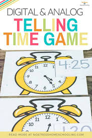 Design your everyday with analogy wall clocks you'll love. Fun Telling Time Game Matching Digital And Analog Clocks No Stress Homeschooling In 2021 Telling Time Games Telling Time Printable Free Math Printables