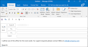 Create Out Of Office Replies In Outlook 2016 For Pop Or Imap Accounts