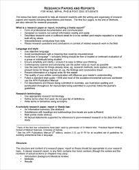 Research Report Sample Template 7 Professional Templates Research Paper Outline Research Report Research Paper