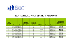 The year 2021s maximum week number is wn 52. Payroll Calendar Chicago Teachers Union
