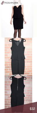 Ganni Black Textured Crepe Eleanor Peplum Dress Peplum Dress Black Peplum Dress Dresses