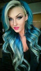 Blue Two Tone Dyed Hair Best Hair Dye Colored Hair Tips Hair Inspiration Color
