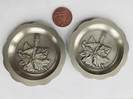 Ending nov 27 at 7:36am pst 6d 9h. 2 Malaysian Airline Pin Trays Hibiscus Flower Design Royal Selangor Pewter 8 Cm