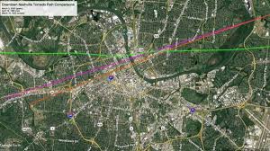 Nashville Tornado Path Map Shows Familiar East To West Direction Zoom in (+) to see interstate exits, restaurants, and other.