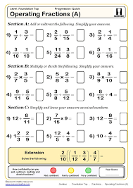 Operating Fractions Maths Worksheet Math Fractions Worksheets Algebra Worksheets Fractions Worksheets