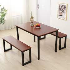 Browse value city furniture for a great selection of dining room furniture at affordable prices. Buy Hommoo Dining Table Set 3 Piece Kitchen Dining Room Table Set With Two Bench Pc Wq1151bn Brown Solid Wood Quality Construction Dining Sets For Home Kitchen Living Room Furniture Online In Uae