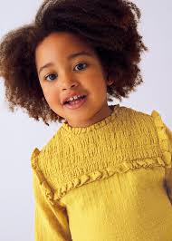 Conjunto falda volantes y blusa niña Curry