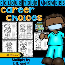 Colour By Numbers Careers Multiply By 7 8 And 9 Uk Version From Fern Smith S Clas Fern Smith S Classroom Ideas Color By Numbers Community Helpers Activities