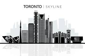 Black And White Toronto Skyline Drawing Toronto Skyline Silhouette Skyline Silhouette Skyline Design City Skyline Silhouette