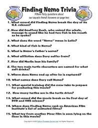 Pop Culture Games Finding Nemo Baby Shower Finding Nemo Trivia