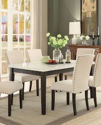 Acme Furniture Nolan Dark Oak Dining Table Marble Top Dining Table Dining Table Setting Square Dining Tables