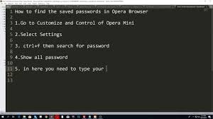 So, how to view saved passwords and back them up? How To Find The Saved Passwords In Opera Browser Youtube