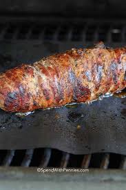Remove from the oven, wrap in foil and leave to. Bacon Wrapped Pork Tenderloin Grilled Or Baked Spend With Pennies