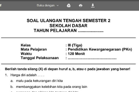 Soal Latihan Uts Pkn Kelas 3 Sd Mi Semester 2
