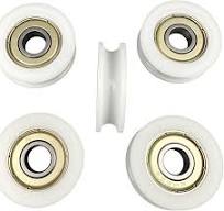 5pcs Small Plastic Coated Pulley Ball Bearing Wheels Roller, Silent U  Groove Bearing Track Roller Wheel for Sliding Door, Window, Toy, 3D ...