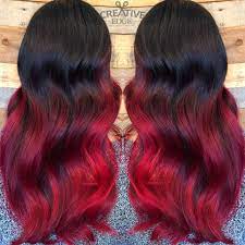 Black To Red Ombre Created By Kristen Ewing Red Ombre Hair Black Red Hair Long Hair Styles