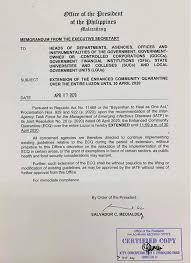 Health experts in the philippines' pandemic task force are proposing an extension of enhanced community quarantine (ecq) in metro manila and 4 nearby provinces until april 18. Memo On The Tourism Congress Of The Philippines Facebook