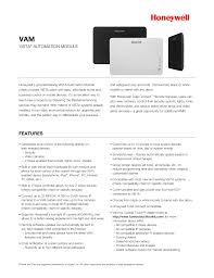 vista automation module vam dealer data sheet honeywell