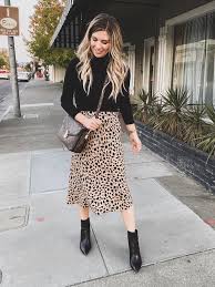 The Cutest Black Turtleneck And Leopard Skirt Combo For Fall Fall Top 5 Items Lovi Leopard Print Skirt Outfit Printed Skirt Outfit Animal Print Skirt Outfit