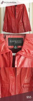 Express Vintage Red Leather Jacket Leather Jacket Red Leather Jacket Jackets