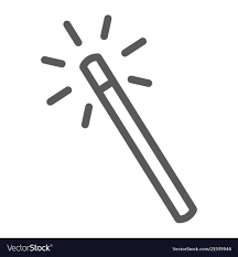 Magic wand line icon tools and design wand sign Vector Image