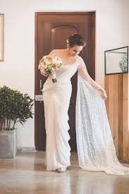 Salon Isuru J Sri Lanka More Christian Bridal Saree White Saree Wedding Christian Wedding Sarees