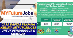 Bagi penganggur yang ingin mendaftarkan diri ke dalam portal myfuturejob untuk mencari pekerjaan, sila ikut langkah ini: Cara Daftar Penjana Kerjaya Myfuturejobs Untuk Penganggur Graduan