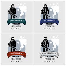 Logo illustration of pest control exterminator spraying side view set inside circle on isolated background done in re. Exterminator Logo Design Download Free Vectors Clipart Graphics Vector Art