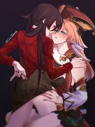 Rule 34 - Genshin Impact Hu Tao (genshin Impact) Pencil Skirt Red Shirt  Skirt Lift Unzipped Skirt Unzipping Yanfei (genshin Impact) Yuri | 8536334