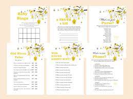 Shower the mama to bee with these bee baby shower party printables. Bee Themed Baby Shower Games Magical Printable