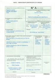 A certificate of origin may also be required by the buyer in the documentary requirements stated within a letter of credit. Sacu Mercosur Certificate Of Origin Import Export License