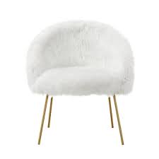 Our faux fur accent chair adds a retro and groovy touch to your living room, bedroom or entryway. Belle White Faux Fur Accent Chair With Metal Legs Overstock 16498053