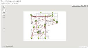 Cisco Meraki Dashboard Shot Showing A Map Of Wireless Clients Per Access Point In A Meshed Network Overlaid On A Floor Plan Network Switch Networking Map