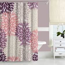 Dahlia Shower Curtain Floral Bath Mat Set In Purple Pink And Beige Purple Shower Curtain Purple Bathrooms Floral Bathroom