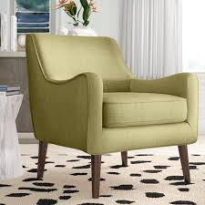 Upholstered back and seat, embellished trim. Green Accent Chairs Joss Main